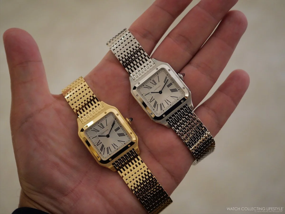 Cartier アナログ腕時計 ゴールドメッシュ Introducing: Cartier Santos-Dumont on Bracelet and Obsidian Dial